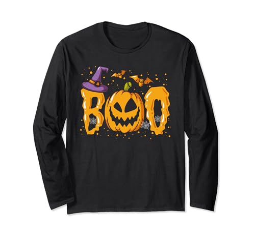 Spooky Boo Pumpkin Disfraz de Halloween Bruja Bat Boys Girls Manga Larga