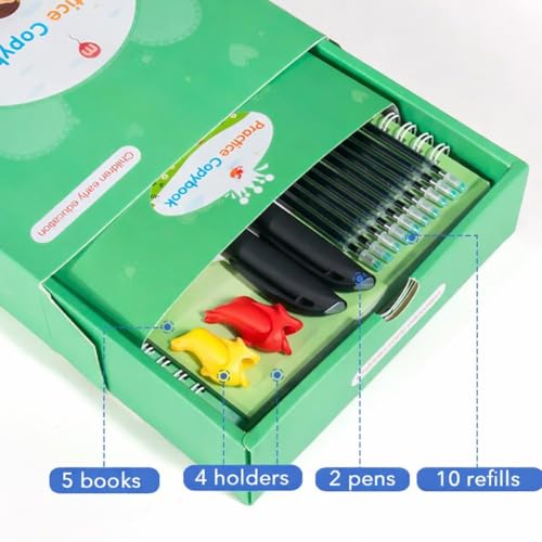 Creative Steps Magic Grooved Writing Practice Books for Kids Ages 3-5 - Reusable Handwriting Workbook Set with 5 Tracing Books, 2 Pens & 10 Refills - Alphabet Numbers Math Drawing Learning Toys for Preschool Toddlers - Image 2
