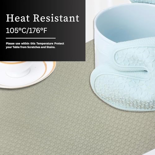 Image of Amazon Brand - Umi PVC Vinyl Foam Design Placemat STPG127 | Heat Resistant, Wipe Clean, Anti-Skid Table Mats for Dining Table, Kitchen & Home Decor (30x45 CM Grey Set of 2)