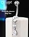 OUFER Dangle Belly Button Rings, Titanium Belly Rings, Clear CZ Dangle Belly Piercing Jewelry, Navel Piercing Jewelry, Internally Threaded Belly Rings For Women Men-10MM