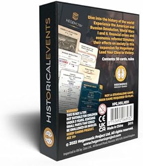 Games Hegemony: Historical Events Expansion - 50 New Cards Add Events to Your Gameplay, Unique Asymmetric Card Driven Game Board Game, Ages 14+, 2-4 Players