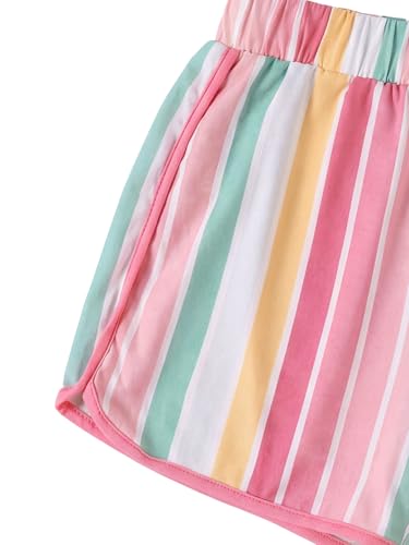 Image of Girl's 2 Piece Outfits Cute Summer T-Shirt and Graphic Shorts Clothing Sets