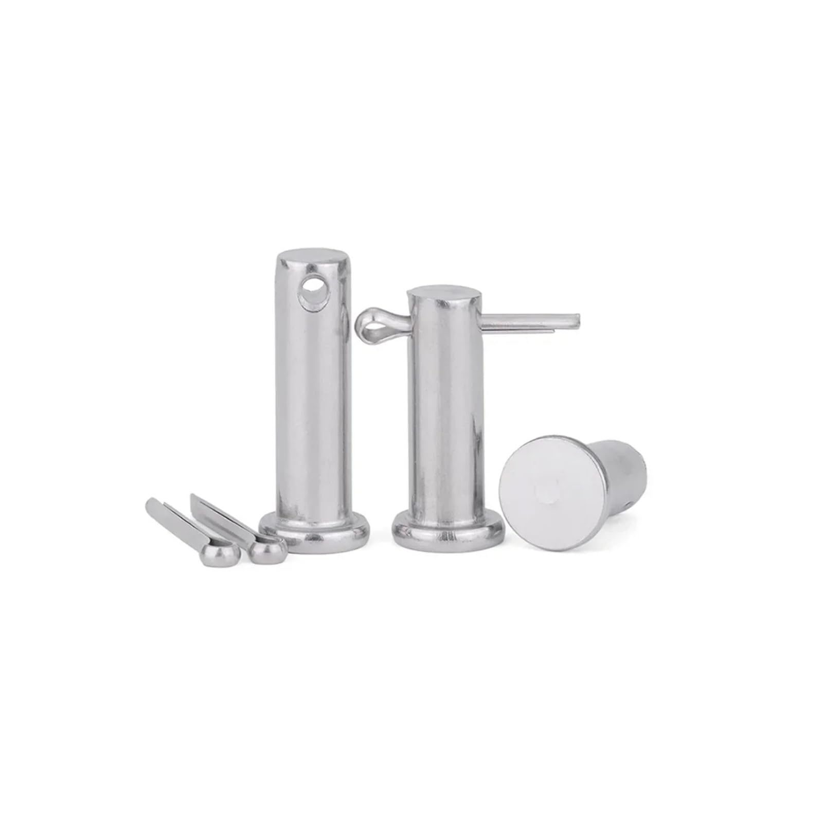 Juego de combinación de eje de pasador cilíndrico perforado de cabeza plana de acero inoxidable 304 y conjunto de combinación de pasador partido(10X70 5set)