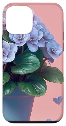 iPhone 12 mini Bergenia Plant In Pot Hearts Around Cottagecore Boho Graphic Case