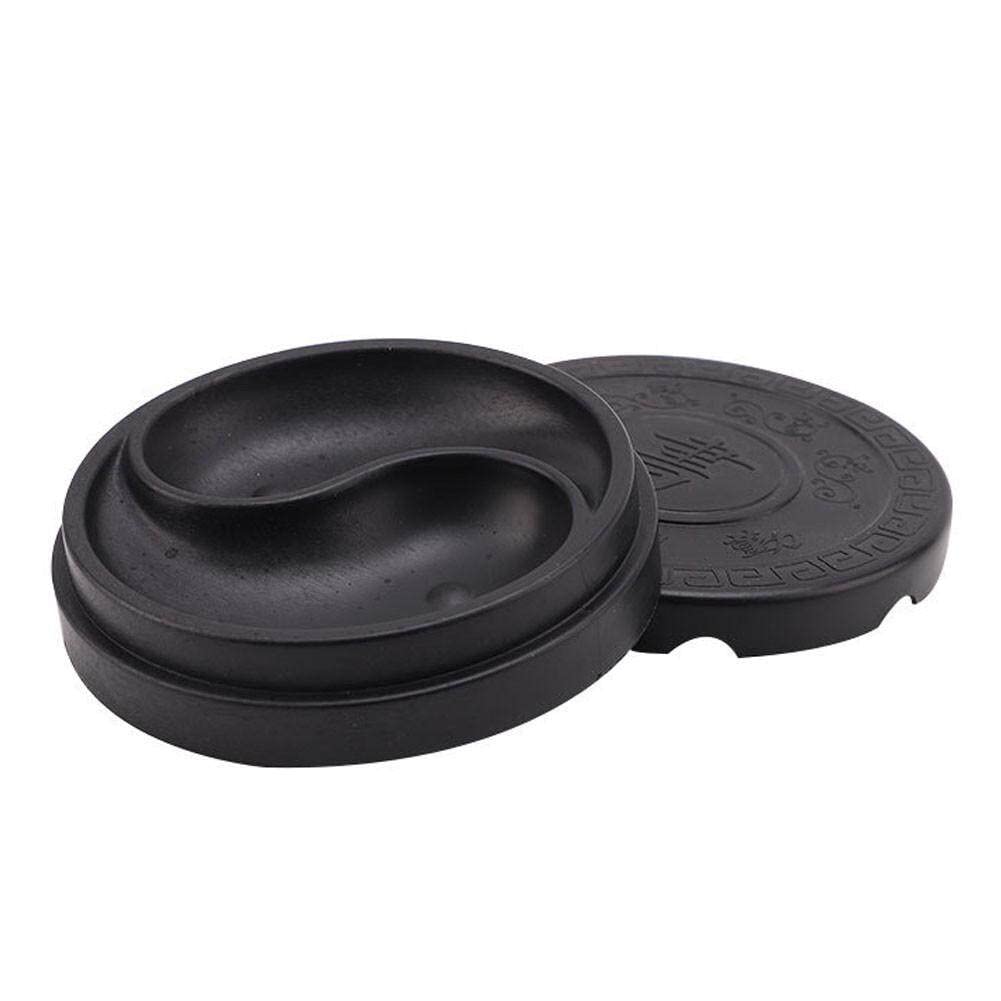 1pc Chinese Calligraphy Inkstone Tai Chi Shaped Inkstone with Cover Calligraphy Practice Painting Accessories