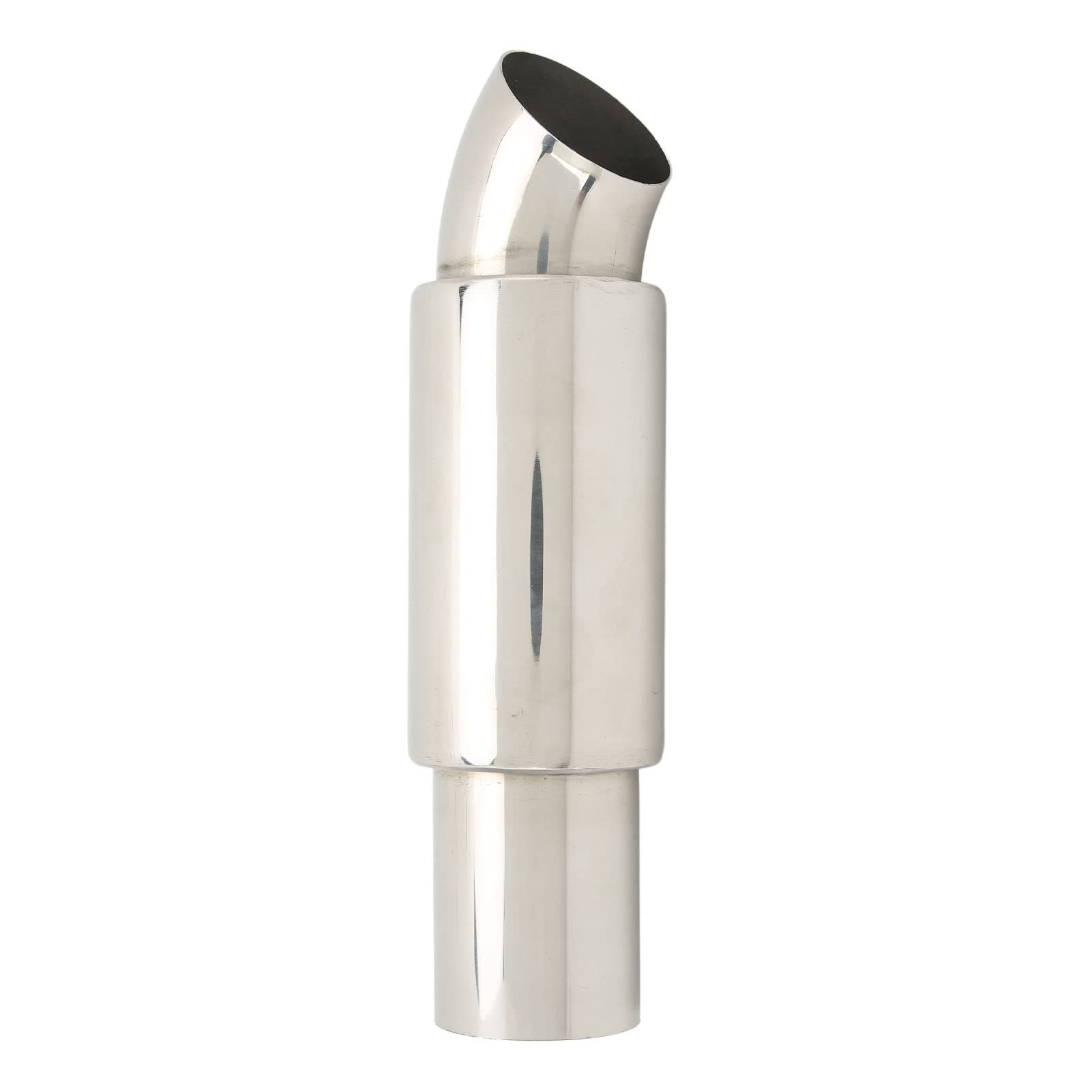 Silenciador de Escape de Coche,Tubo de Escape de Coche,Punta de Silenciador Trasero,Entrada de 51mm X 63mm,Reemplazo Universal Plateado de Acero Inoxidable Redondo, de escape