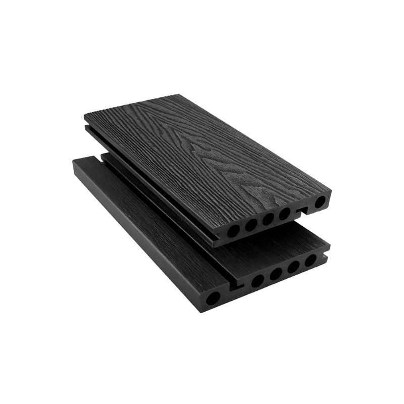 Tuda Grass Direct Bullnose Composite Decking Board 3.6m – Premium Co-Extrusion Woodgrain Effect - Charcoal