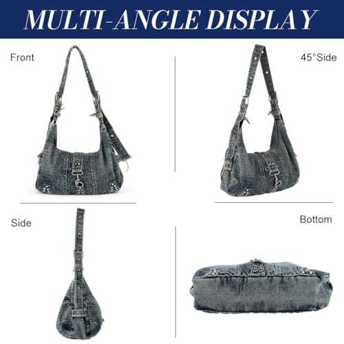 Image of PALAY Crossbody Bag for Woman Denim Cloth Tote Bags Casual Canvas Women Handbags Large Capacity Shoulder Bag for Daily, School