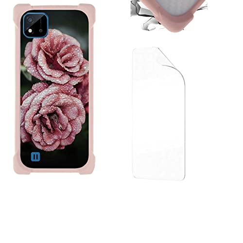 Aroepurt Custodia per Oppo Realme C20 2021 Custodia Case Cover Backplane per PC + Cornice Morbida in Silicone KA-HEI12