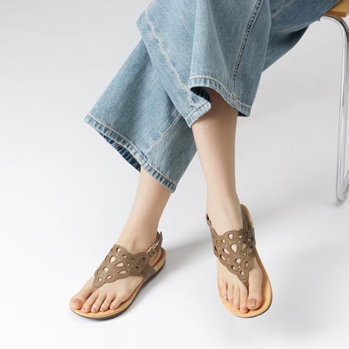 Image of Athlefit Orthopedic Sandals for Women Summer Adjustable Orthotic Thong Sandals with Arch Support