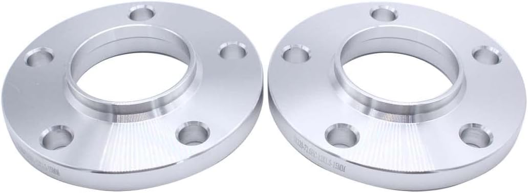 2 pcs/set 15MM Thickness 5x120 PCD Hub Centric Wheel Spacers M12x1.5 Adaptors Centre Bore 72.6mm Compatible with BMW 5 Series E60 2003-2010