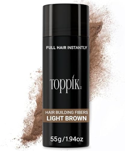 Toppik Hair Building Fibers with Premium Keratin Fibers Conceals Hair Thinning and Hair Loss for Fuller Looking Hair that Gives Completely Natural Look For Men and Women, 55 Grams