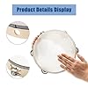 2 Pack Tambourine, Wooden Tambourine, Handheld Tambourine, Wooden Hand Drum with Jingle Bells, Percussion Musical Instrument for Rhythm Learning, Performance #2
