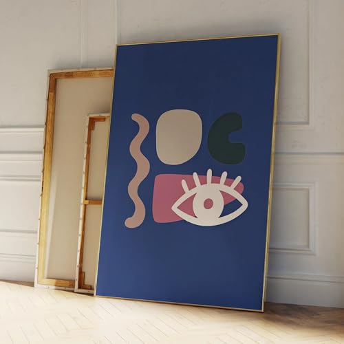 Impression sur toile yeux abstraits bleu foncé 60x90cm