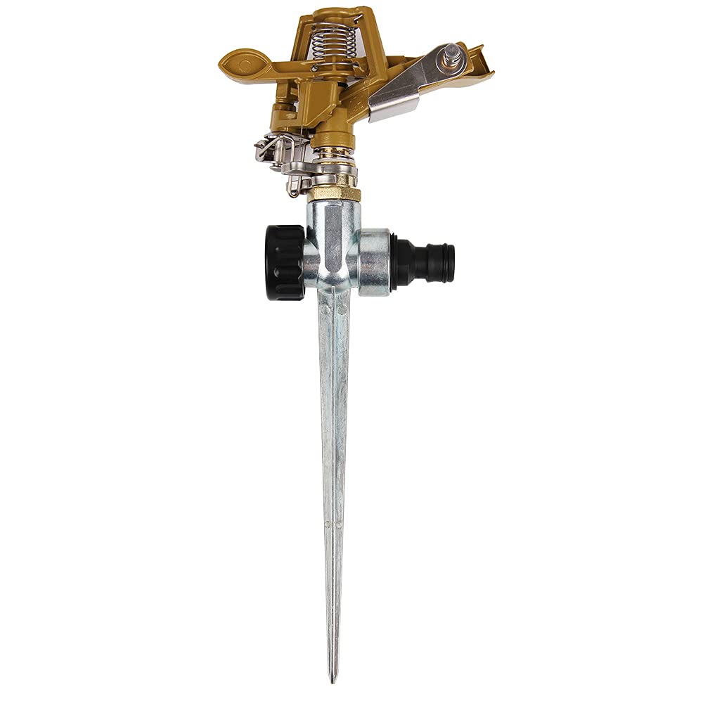 GARDEBRUK® Ground Spike Sprinkler 360° Rotating Lawn Sprinkler, 24m Range