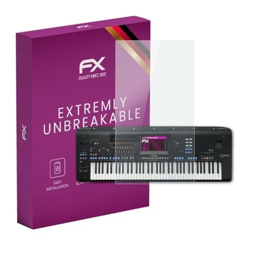 atFoliX Lámina Protectora de plástico Cristal compatible con Yamaha Genos 2 Película Vidrio, 9H Hybrid-Glass FX Protector Pantalla Vidrio templado de plástico