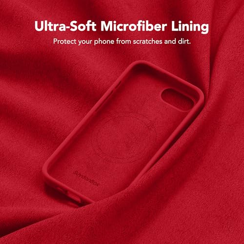 Image of Magnetic for iPhone 17e /iPhone 16e Case, Compatible with MagSafe, [Soft Anti-Scratch Microfiber Lining] Slim Silicone Shockproof Protective Phone Case for iPhone 17e /16e 6.1 inch, Deep Red