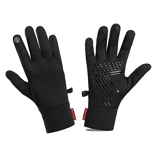 EUBSWA Winter Warme Handschuhe Radhandschuhe Herren Damen Wasserdicht Thermohandschuhe, Touchscreen Winterhandschuhe Fahrhandschuhe Sport Bike Handschuhe Full Finger Schwarz M Cover