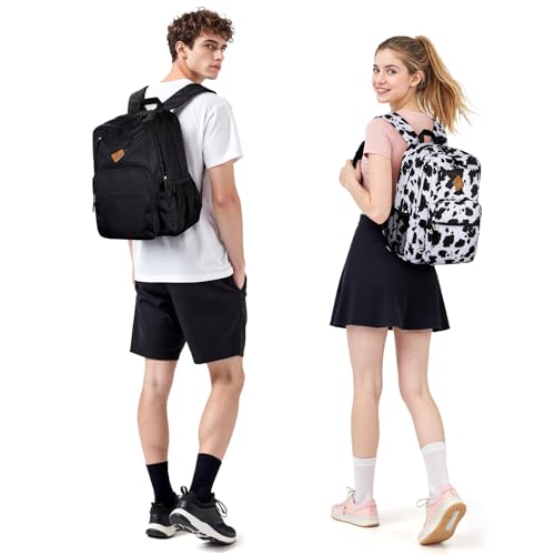 zorfin 26l black backpack for college and travel water resistant bookbag