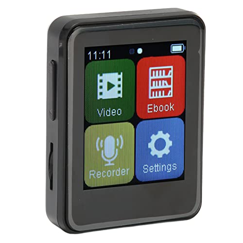 Sorandy Portable MP3 Player, 1.8 Inch Touch HD Screen Bluetooth Music Player with E Book FM Radio Support Memory Card 500mAh (Black)