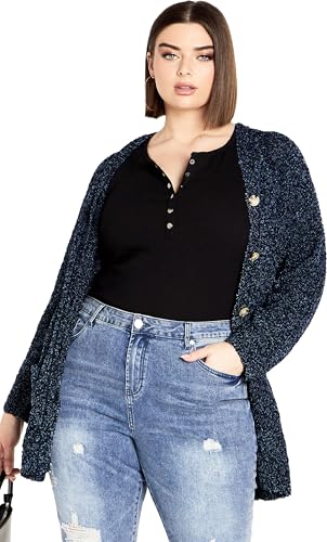 Image of Avenue Women's Plus Size Cardigan - Amber Boucle