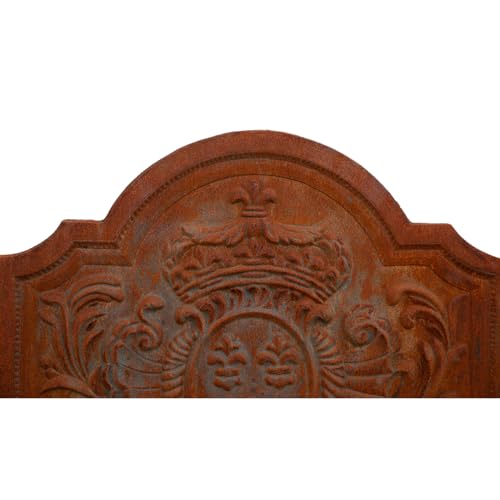Biscottini Giebel mit Wappen 47 x 2 x 46 cm | Funktionelle und dekorative Kaminplatte | Giebel aus Gusseisen