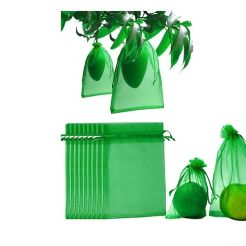 Bolsas de cordón de malla para plantas de jardín, protección eficaz contra aves y otras plagas (10 x 12 cm, 50 unidades)
