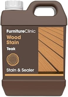 Furniture Clinic Wood Stain | Water Based | Fast Drying, Low Odor, & Non-Toxic | Multiple Finishes | for Indoor & Outdoor Furniture and More | Teak (8.5oz / 250ml)