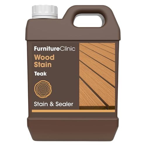 Furniture Clinic Wood Stain | Water Based | Fast Drying, Low Odor, & Non-Toxic | Multiple Finishes | for Indoor & Outdoor Furniture and More | Teak (8.5oz / 250ml)
