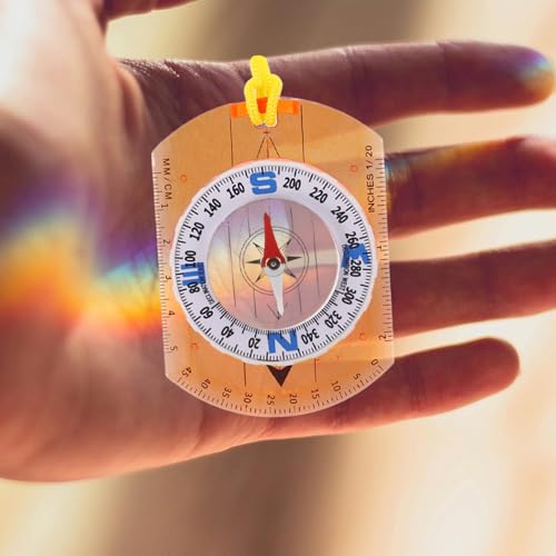 Brújula portátil POPETPOP con regla e indicador luminoso miniatura 7