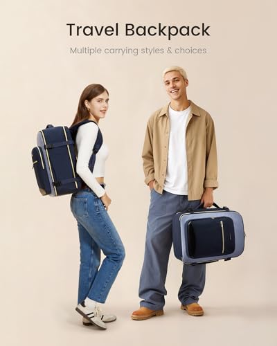 Image of LOVEVOOK Travel Backpack for Women & Men, Airline Approved Carry On Luggage with 3 Packing Cubes, TSA Overnight Bags, Waterproof Personal Item Bag, Weekender Essentials Backpacks fits 17 inch Laptop