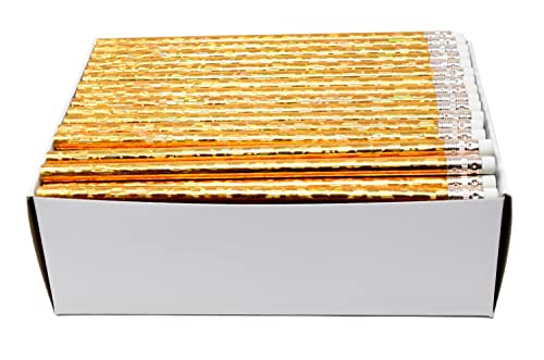 Pencil Guy Blank Glitz Round Pencils Gold 144 To A Box #TOP11