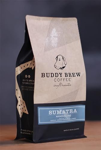 Buddy Brew Coffee, Dark Roast Whole Bean - Sumatra Adsenia - Organic - 5lb Bag - single origin - all-female coffee co-op - ships direct from roastery within 24 hrs.