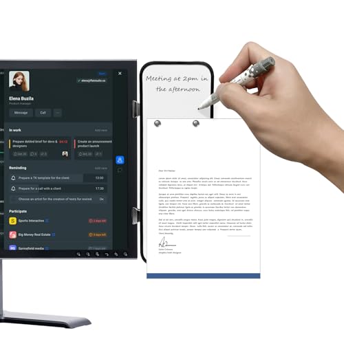 Removable Laptop and Monitor Memo Board,Dry Erase Whiteboard with Brackets, 4 Magnets and Marker,Document Holder for Typing, Paper Holder Stand, and Monitor Sticky Note Holder,Office Desk Accessories