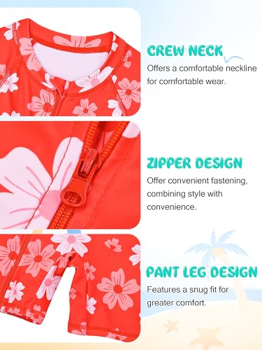 image for AlisOker 2 Pack Toddler Baby Girls One Piece Rash Guards Baby Kid UPF 