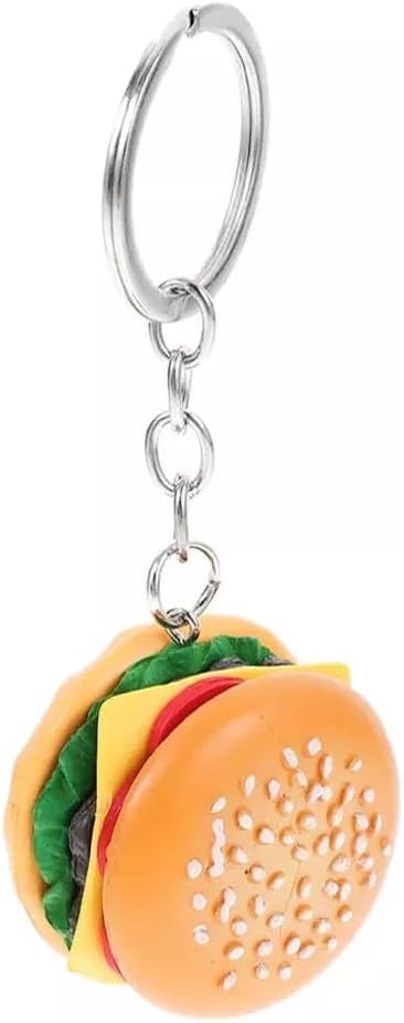 Cute Hamburger Keychain - Simulation Cheeseburger Pendant For Bag, Keys, Or Backpack - View #7