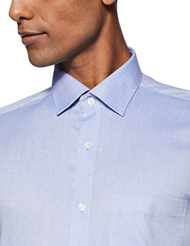 Image of Raymond Men's Pure Cotton Solid Pattern Slim Fit Semi Cutaway Collar Full Sleeve Formal Shirt