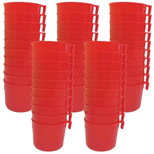 Suministros para pollos, suministros para gallos, 50 comederos de plástico para palomas, comedero para pollos colgante, fácil de quitar, alimentación y riego para mascotas, loros, periquitos, aves de