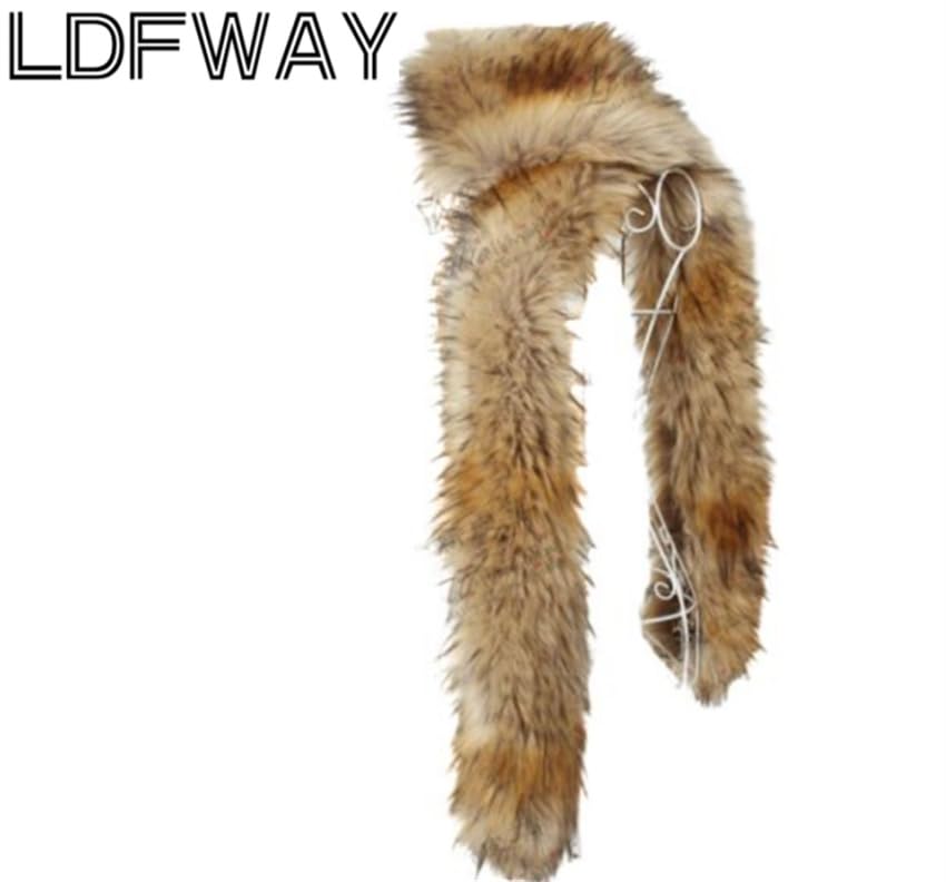 Long Men Women Faux Fur Collar Winter Warm Wrap Stole Scarf Shawl Shrug2