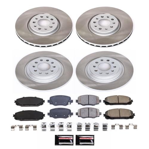 PowerStop Front and Rear Brake Kit for Jeep Cherokee 2016-23 - Ceramic Brake Pads + Semi Coated Rotors Replacement, SC7415 - Image 3