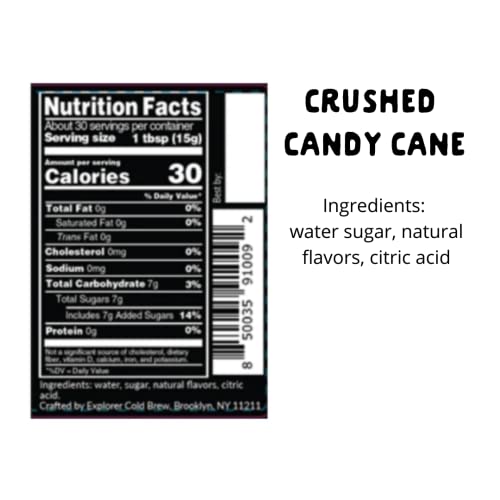 Explorer Candy Cane Syrup Flavor | Premium Flavoring Elixir For Cocktails, Shakes And Mix Drinks | 12.7 Oz Makes 30 Servings #TOP5