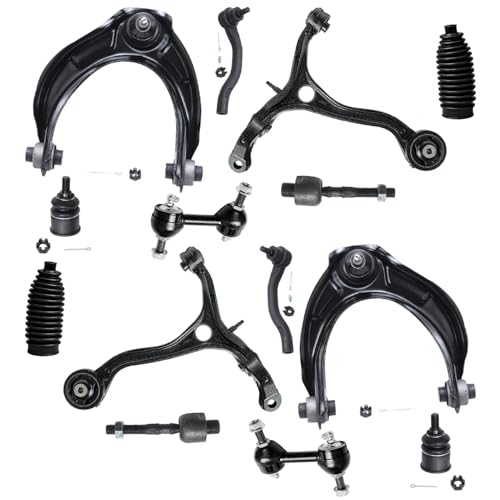 Image of Detroit Axle - Front End 14pc Suspension Kit for 08-12 Honda Accord 2008 2009 2010 2011 2012, 4 Control Arms w /Ball Joints + 4 Tie Rods + 2 Sway Bar Links + 2 Lower Ball Joints + 2 Boots