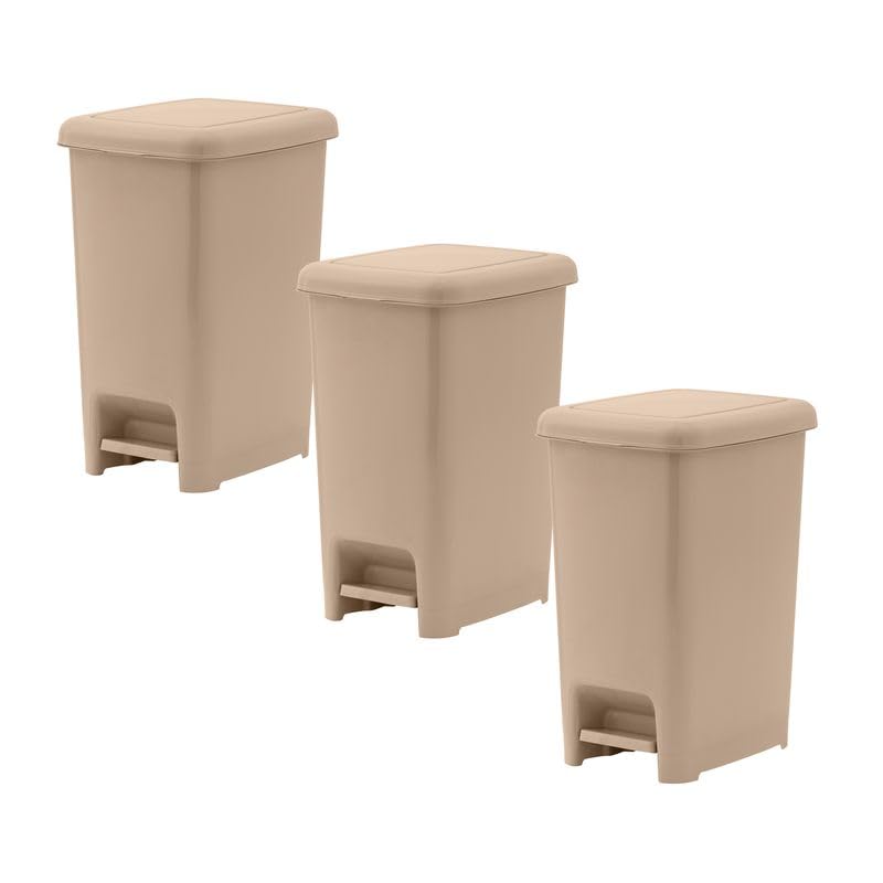 Bote de basura con pedal Superio beige 26 litros