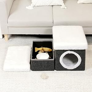 B-FSOBEIIALEO-Cat-House-Pet-Stairs-for-Beds-Sofa-Foldable-Dog-StairsSteps-2-Tier-Pet-Steps-with-Storage-Toy-Box-Small-Cat-house-for-indoor-house-Pet-Steps-Grey-157x126x126-inches - Cucciolini Doodles   B-FSOBEIIALEO-Cat-House-Pet-Stairs-for-Beds-Sofa-Foldable-Dog-StairsSteps-2-Tier-Pet-Steps-with-Storage-Toy-Box-Small-Cat-house-for-indoor-house-Pet-Steps-Grey-157x126x126-inches