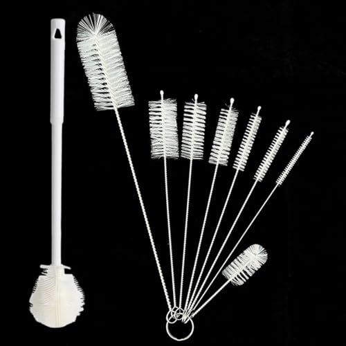 8 cepillos para biberones + 1 cepillo de silicona para biberones, cepillo para biberones para limpiar biberones largos con cuello estrecho, botellas de agua, biberones, vasos