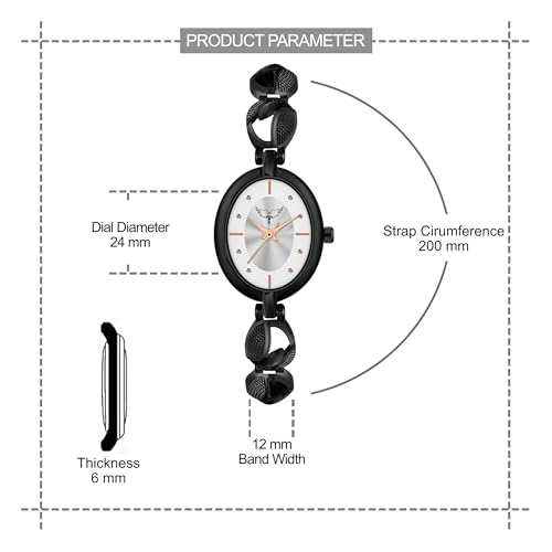 Image of WHITE BIRD Premium Quartz Analog Champagne Oval Dial Stainless Steel Strap Watch for Women