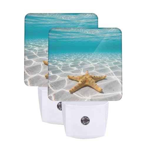 Image of Futterya Plug-in LED Night Light, Underwater Scene Starfish Set of 2 Dusk-to-Dawn Auto Sensor Decor Lamp