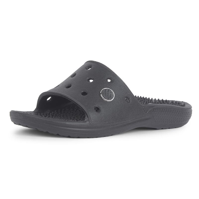 Image of ACTION Men's Acupressure EVA Slide Slippers | Lightweight | Massage Footbed | Anti-Skid Sole | Waterproof | Quick Dry | Indoor & Outdoor Comfort Slides