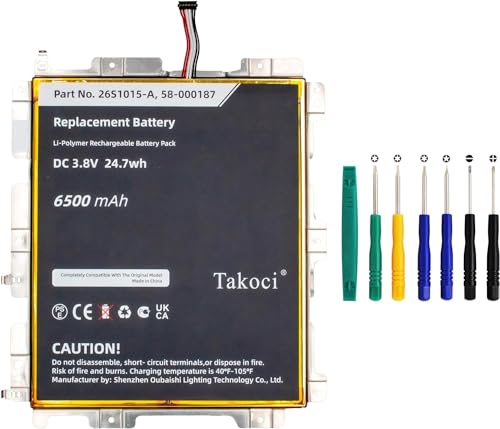 TAWUZUOR Replacement Battery Compatible with F'ire HD 10.1 7th HD 10.1 58/00/01/87 26S/10/15/A S/L0/56/ZE, Not for F'ire HD 10.1 5th 3.8V/6500mAh