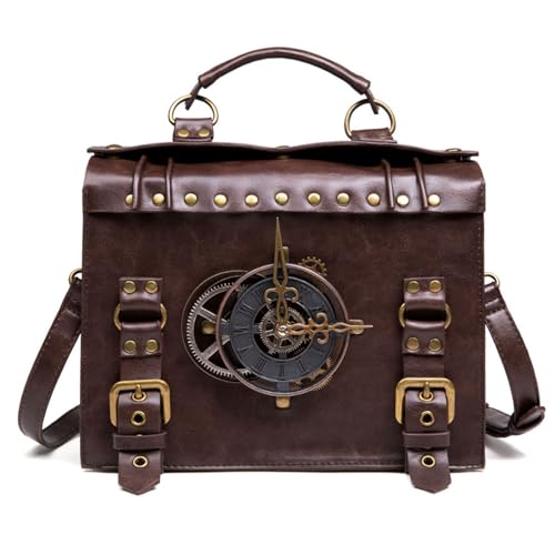 Steampunk Crossbody Purse and Handbag for Women Cute Shoulder Bag Medium Unique Metal Clock Costume Cosplay Accessories